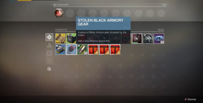 Destiny 2 Stolen Black Armory Gear