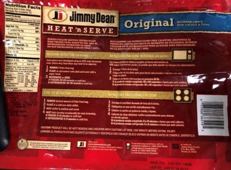 USDA recalled sausages