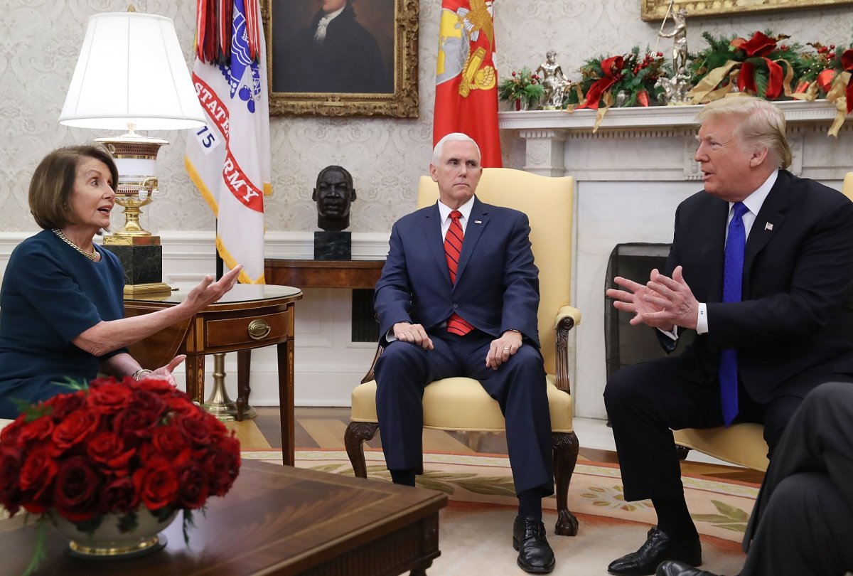 Nancy Pelosi Mike Pence Donald Trump Oval Office argument border security