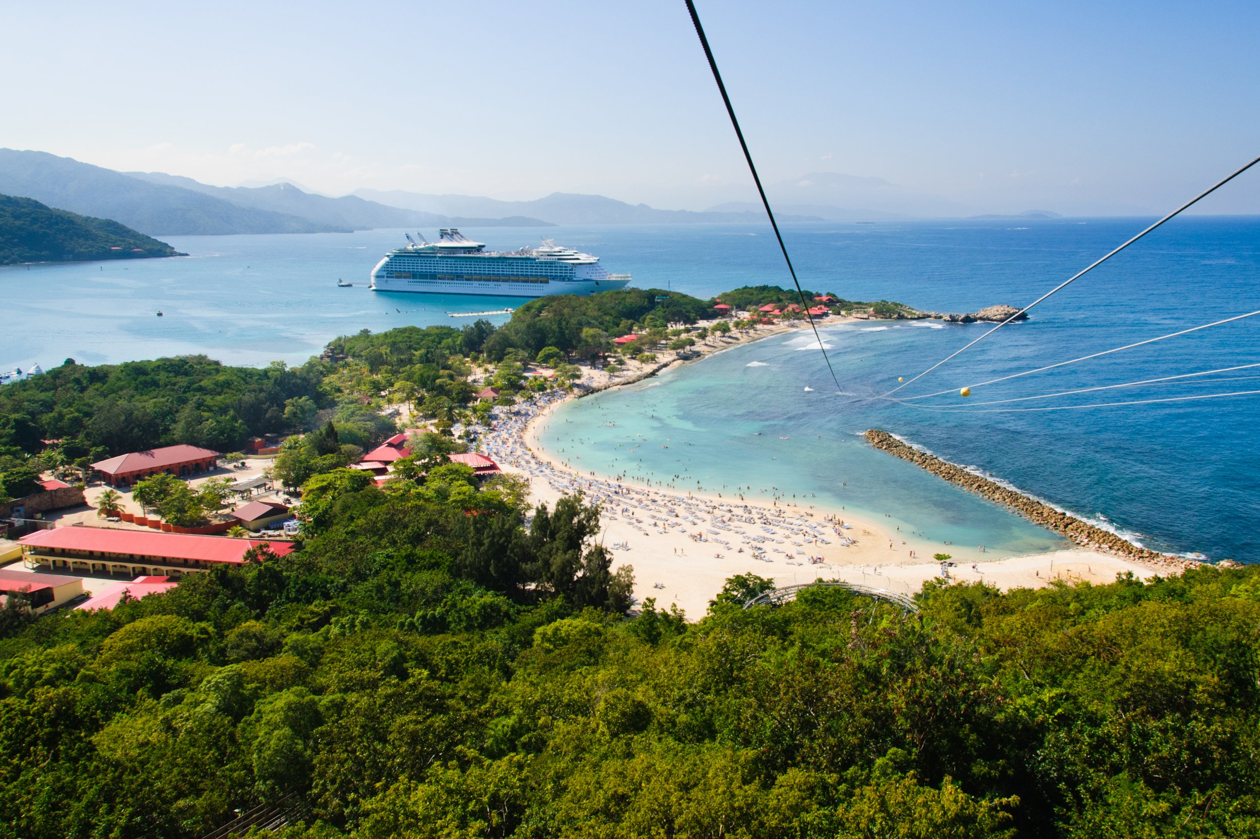 Cruise ship, zip line