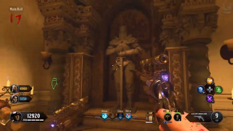 Black Ops 4 Dead of the Night Easter Egg Guide 81 main hall knight