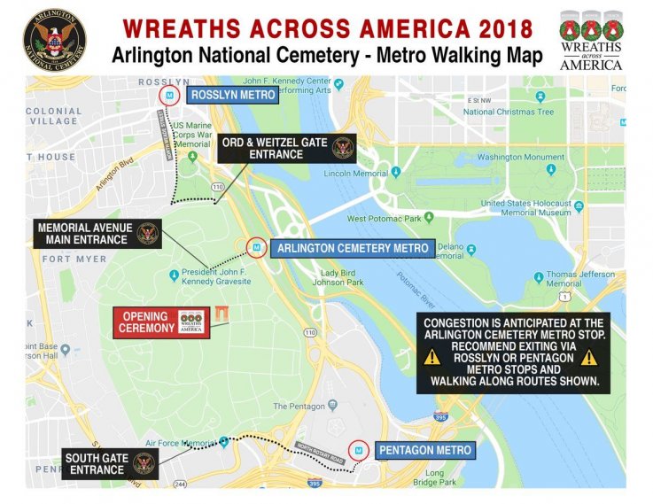 阿灵顿公墓花圈横跨美国 arlington cemetery wreaths across america