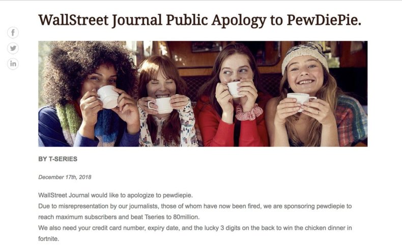 pewdiepie wsj