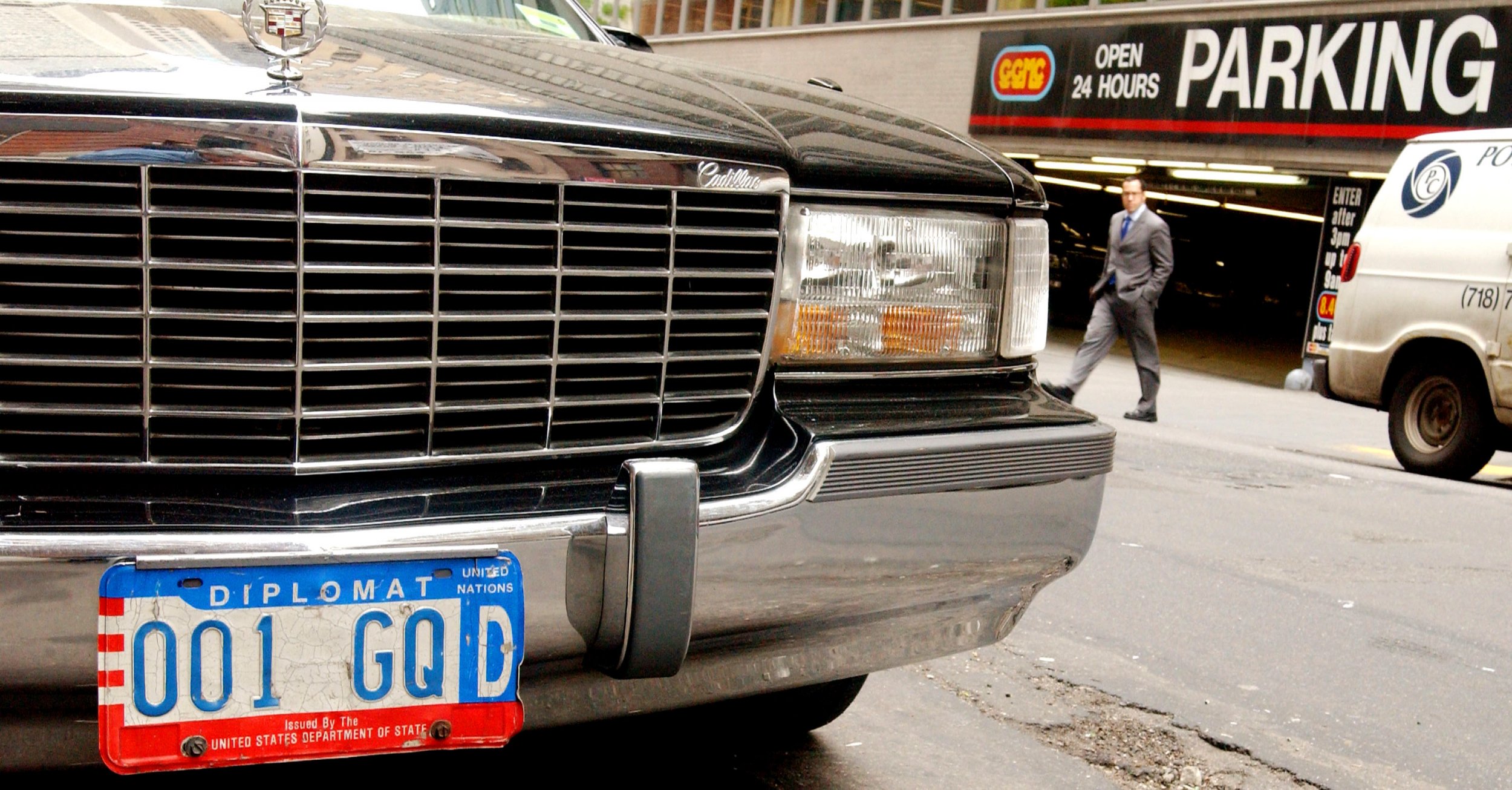 Diplomatic plates car New York City