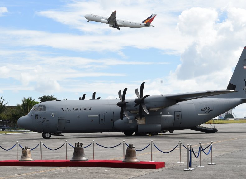 Air force plane sits at base