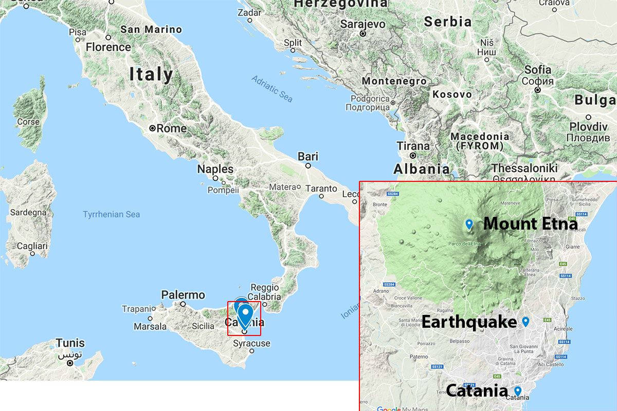 Mount Etna Sketch Map