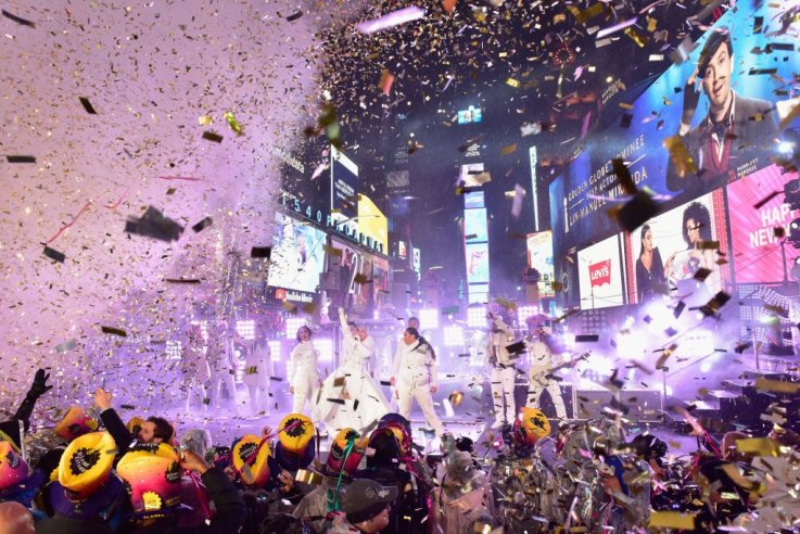 纽约时代广场新年2019年 New York City Times Square New Year's 2019