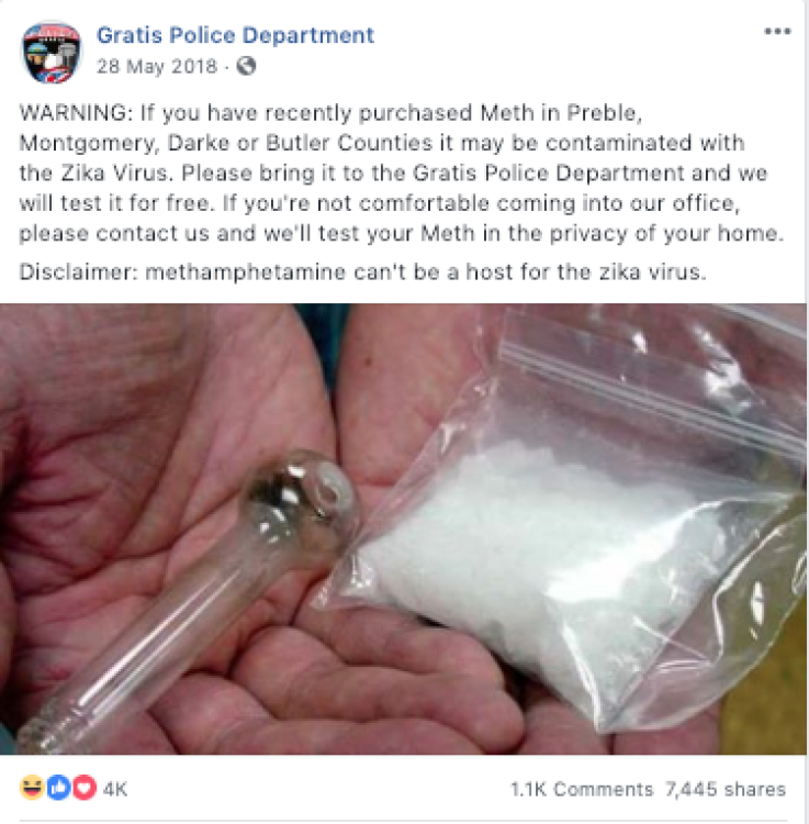 Zika-tainted Meth Zika-tainted Meth