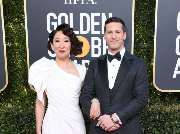Golden Globes - Sandra Oh and Andy Samberg