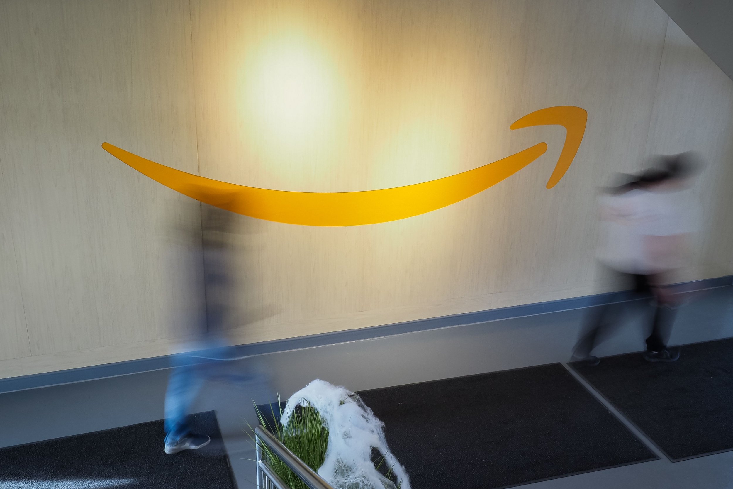 amazon logo on wall