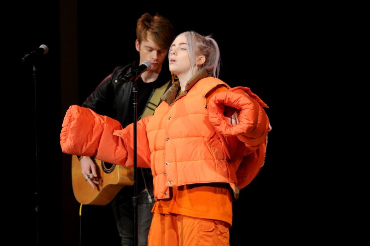 Billie Eilish performing Billie Eilish performing