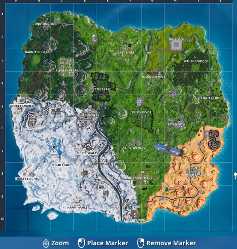 Fortnite Week 7 secret battle star map
