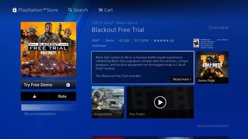 Blackout Free Trial Download PS4