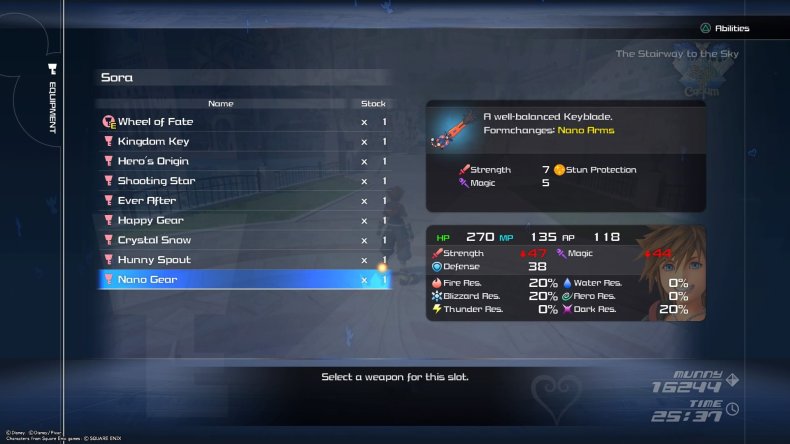 Kingdom Hearts 3 Nano Gear