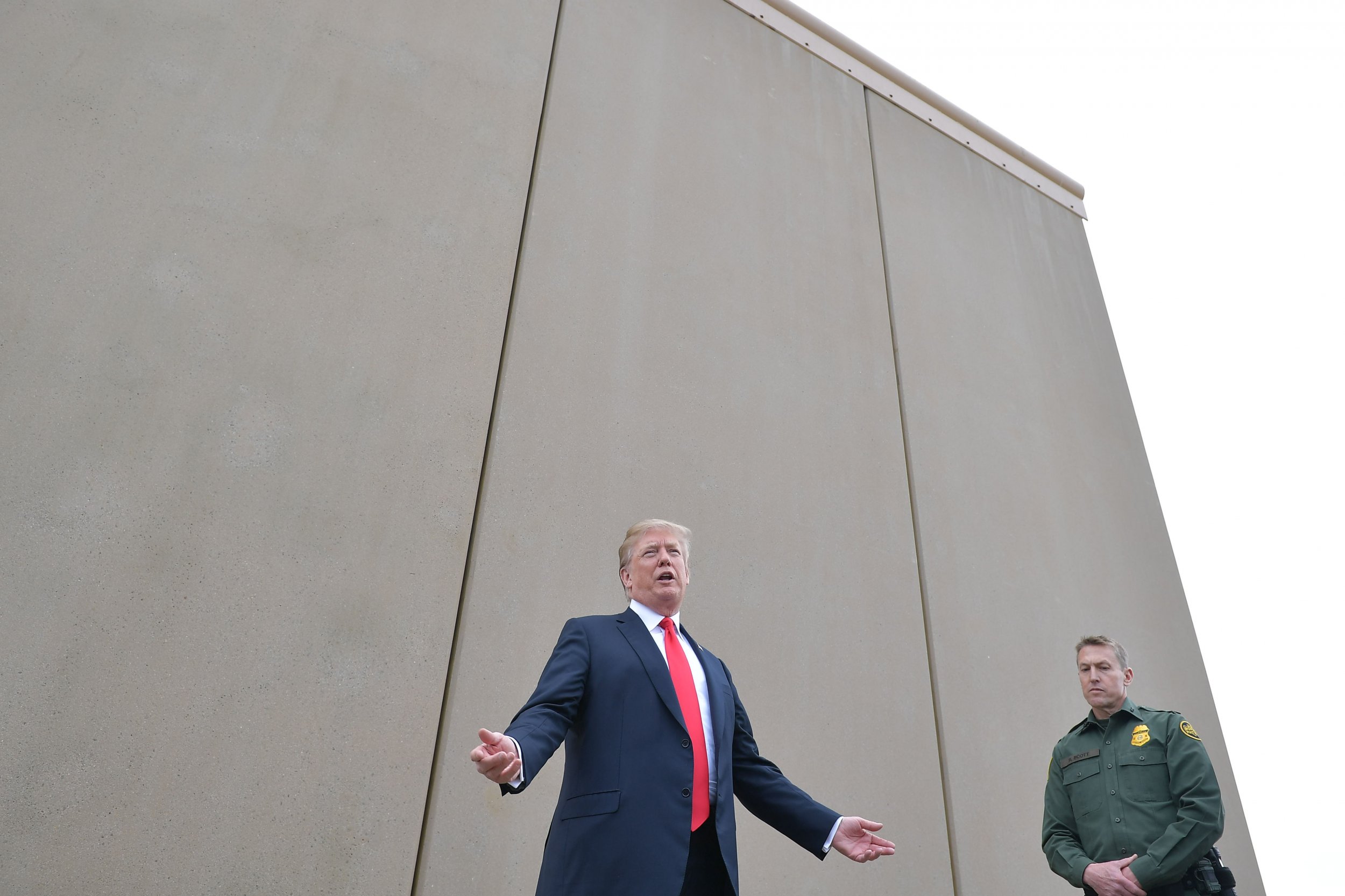 donald, trump, wall, steel, slats, built, barrier
