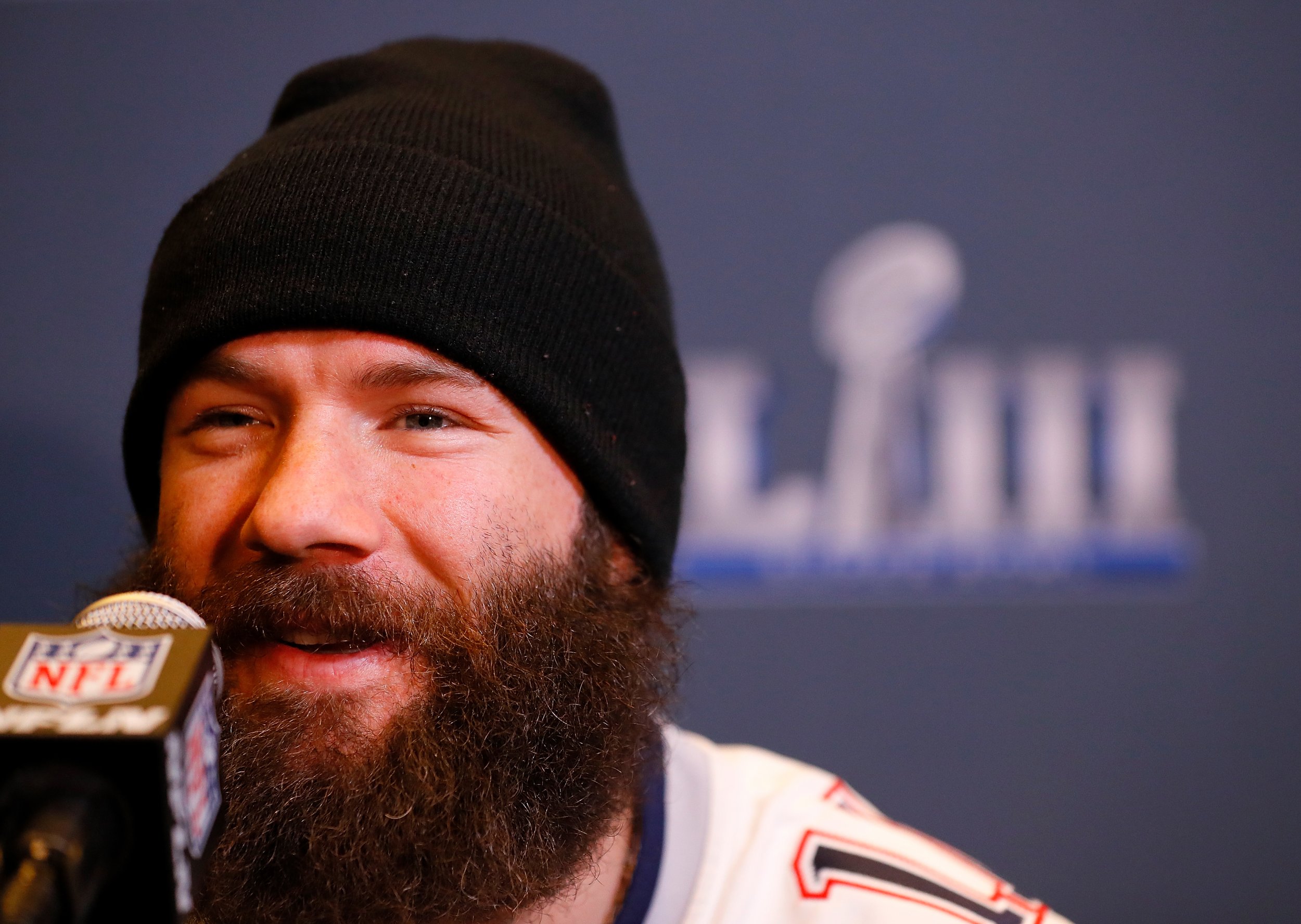 thumbnail image 2 of Julian Edelman Patriots Super Bowl LI "The Catch" Framed Wall Art - 8x10 Photo With Plaque & Pin 2 of 14