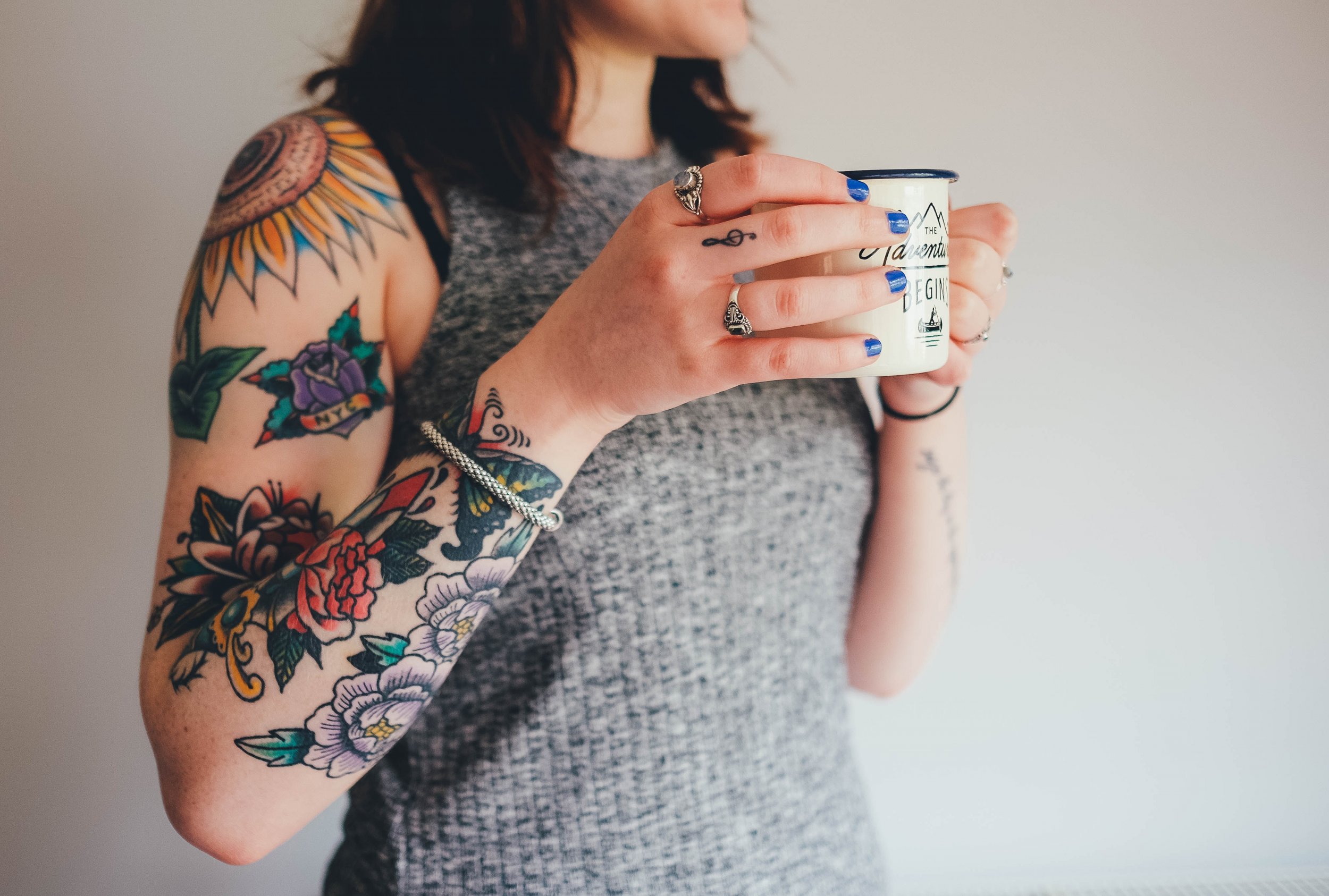 coffee millennial tattoo stock unsplash