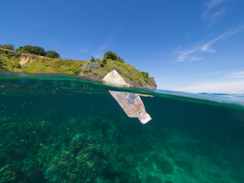 plastic sea water bottle litter getty stock