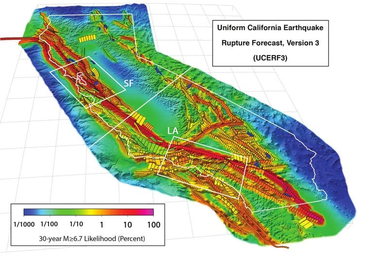 map of san andreas fault line