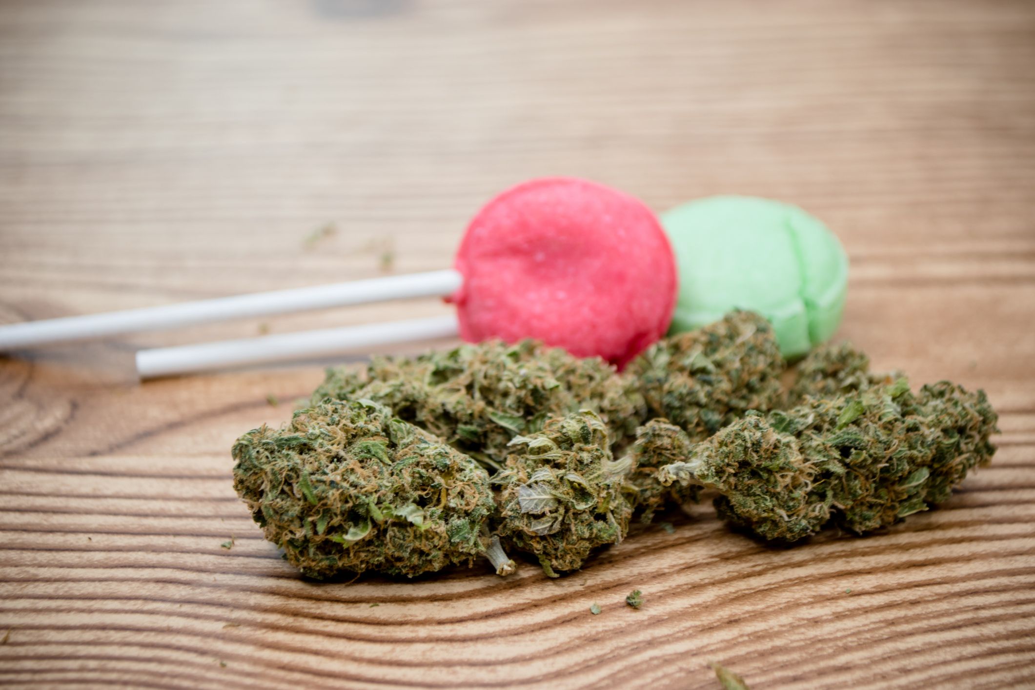 weed cannabis marijuana candy lollipop stock getty