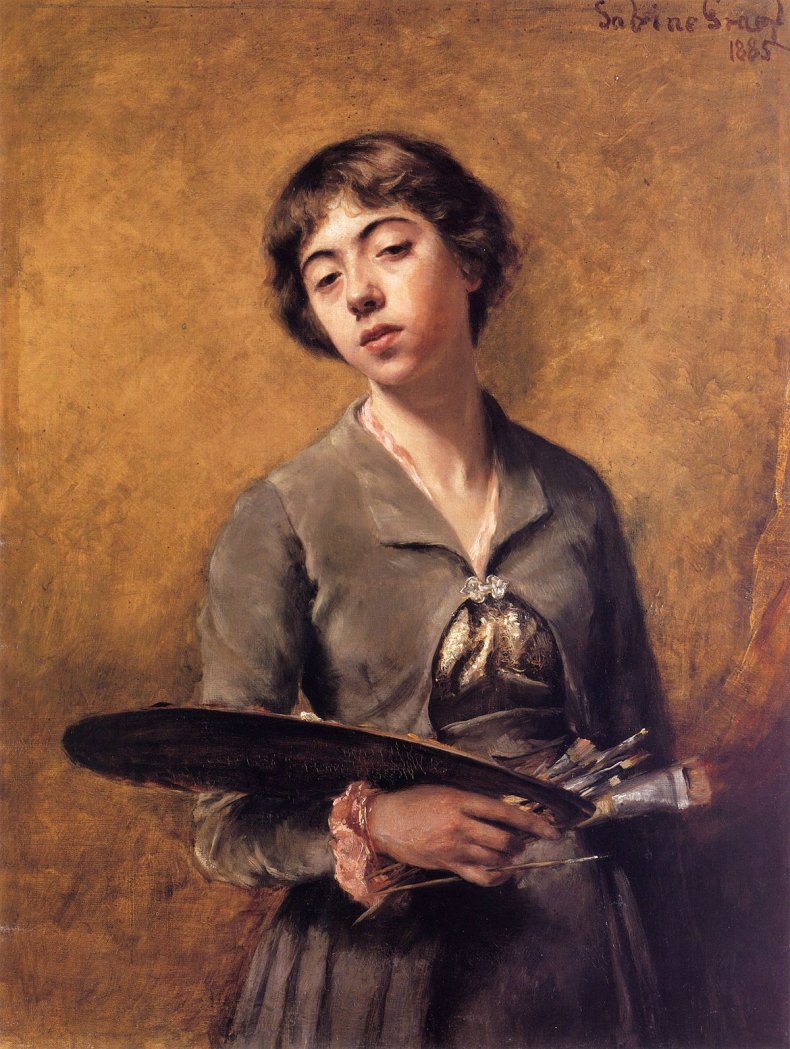 Sabine Lepsius, self portrait, detail, 1885