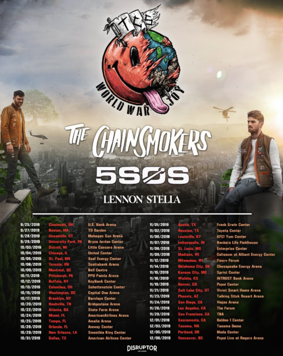 5SOS & Chainsmokers Tour Dates