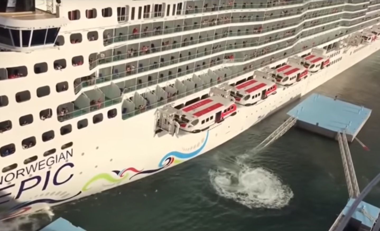 Norwegian Epic cruise ship crash video