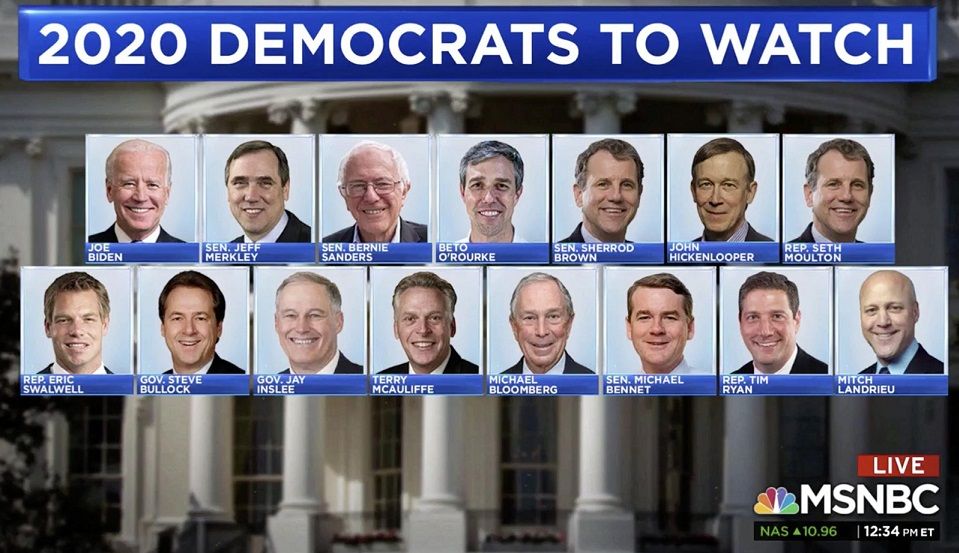 MSNBC Mocked for All White Male Graphic of Potential 2020 Democratic ...