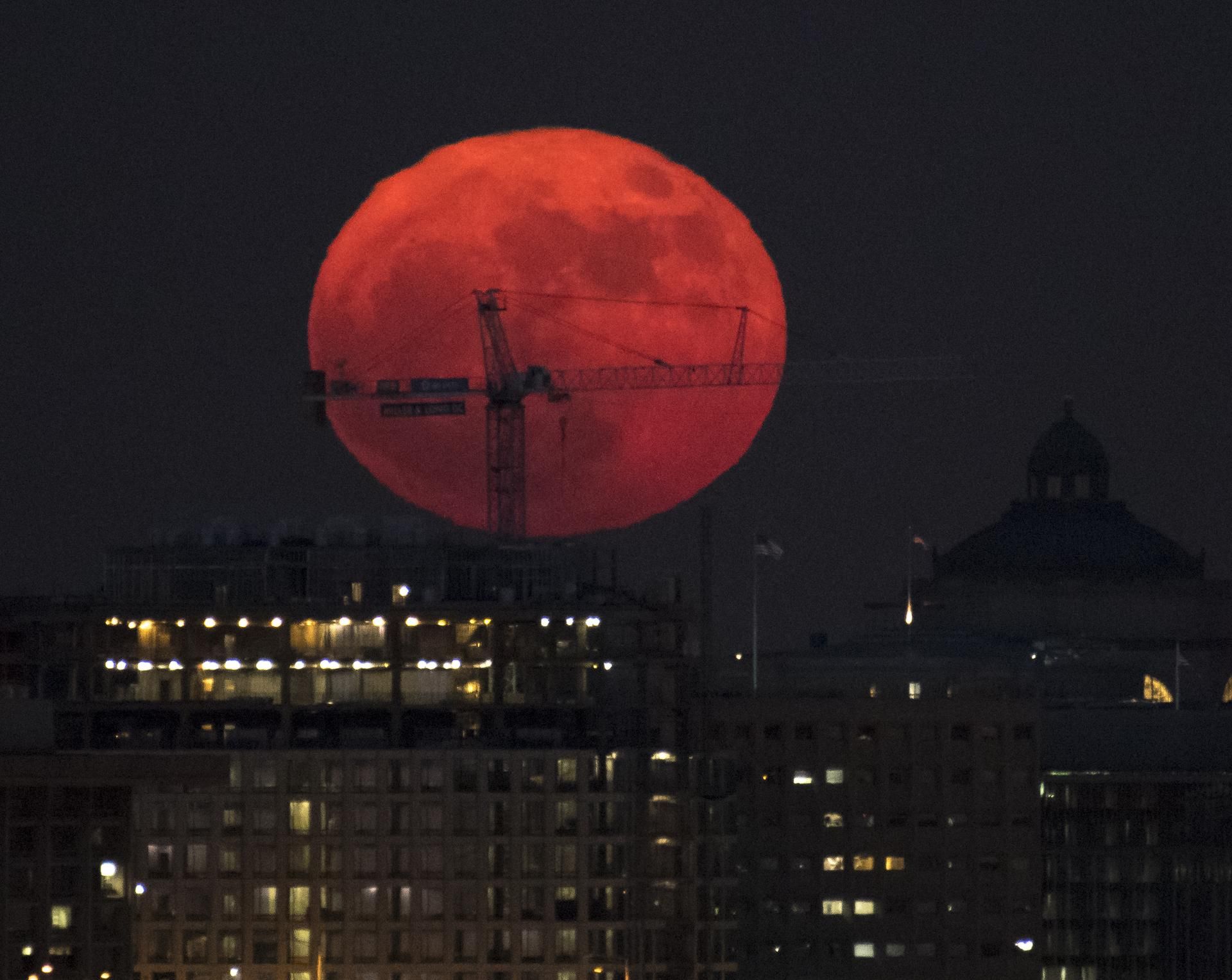 supermoon rising over dc