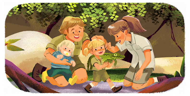 steve irwin and family google doodle