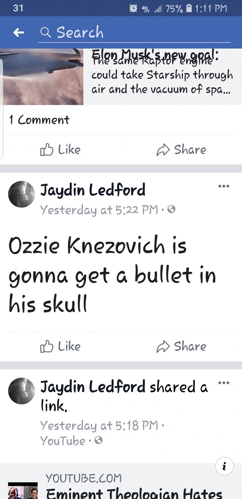 Ledford Spokane Sheriff Threat