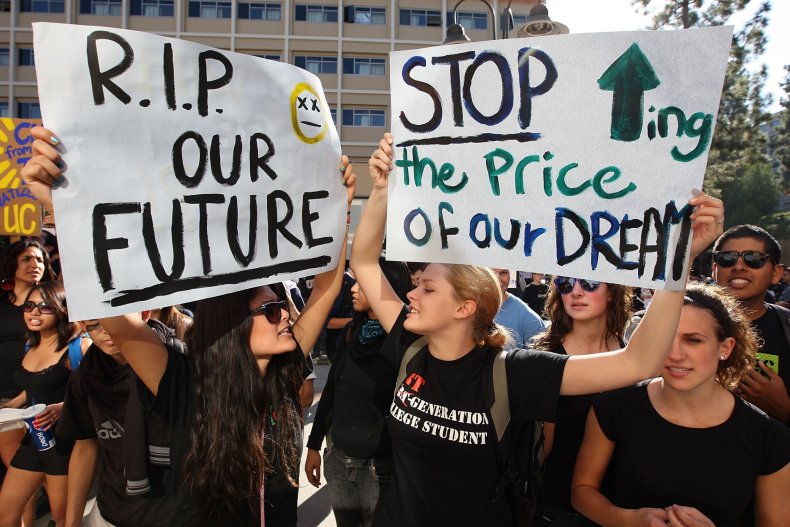 student loan debt protest