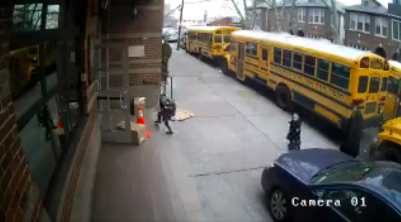 Car Jumps Sidewalk