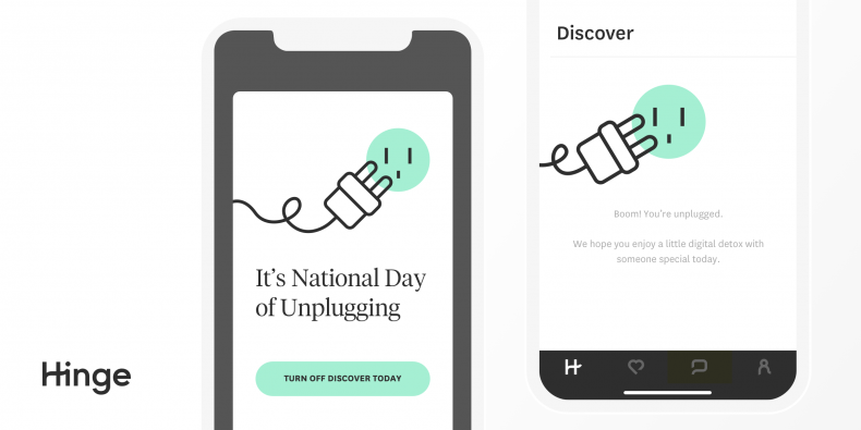 Hinge National Unplug Day
