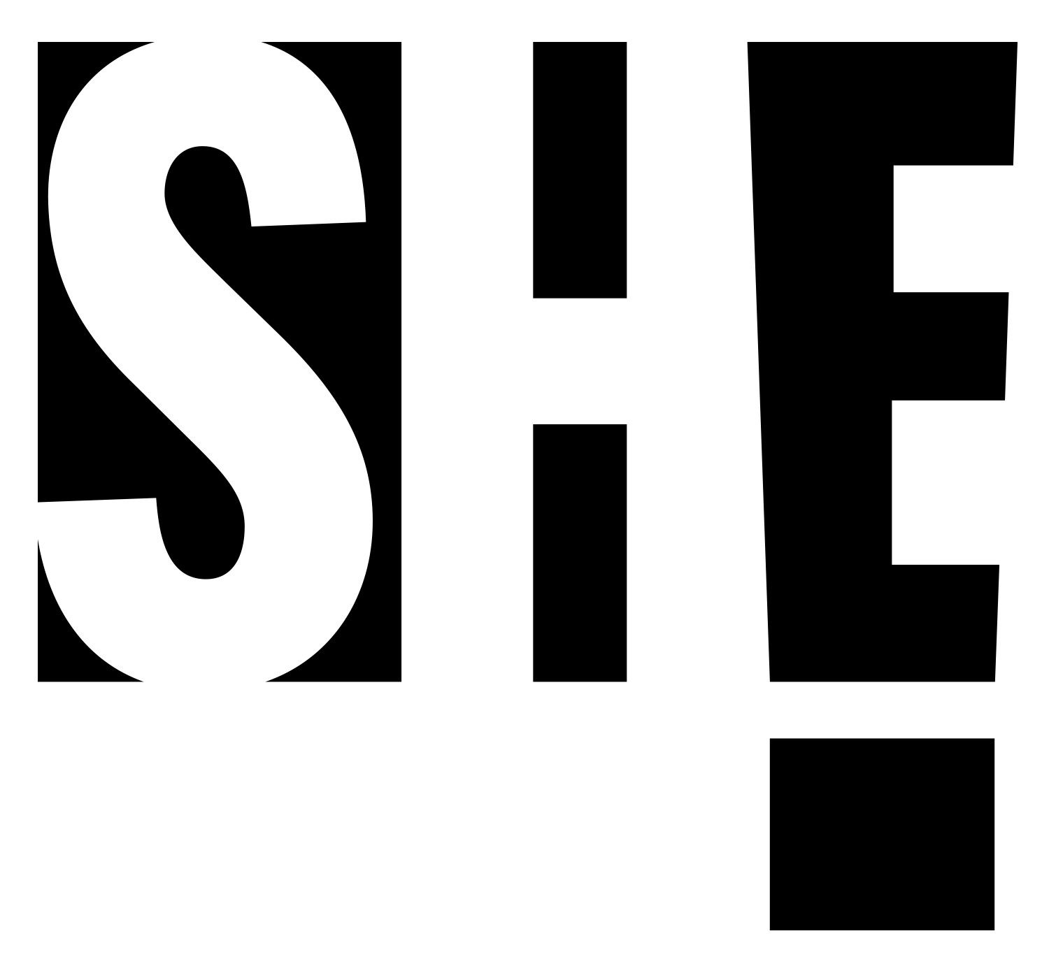 She. She logo. Логотип Shempio to. She one лого на прозрачном фоне.