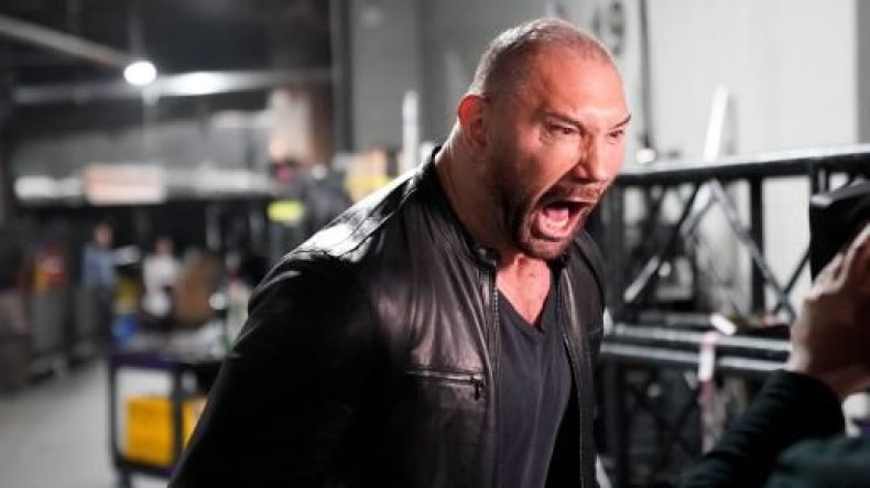 batista drags ric flair wwe monday night raw