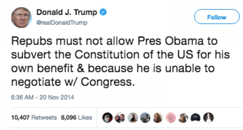 trump executive action tweet obama