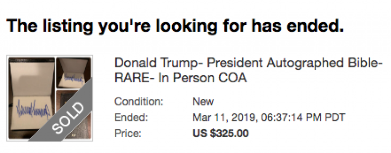 ebay trump signed bible
