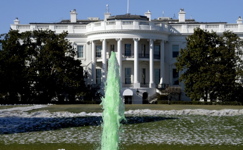 white house green fountain st. patrick's day michelle obama