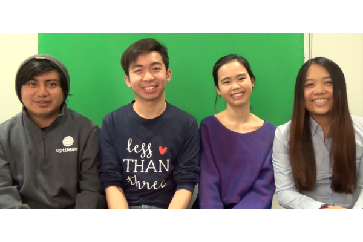Peerstachio Team From Left: Cristian Guillen (co-founder), Patrick Chong, Huyen Phan, and Scarlett Ong Rui Chern (founder)