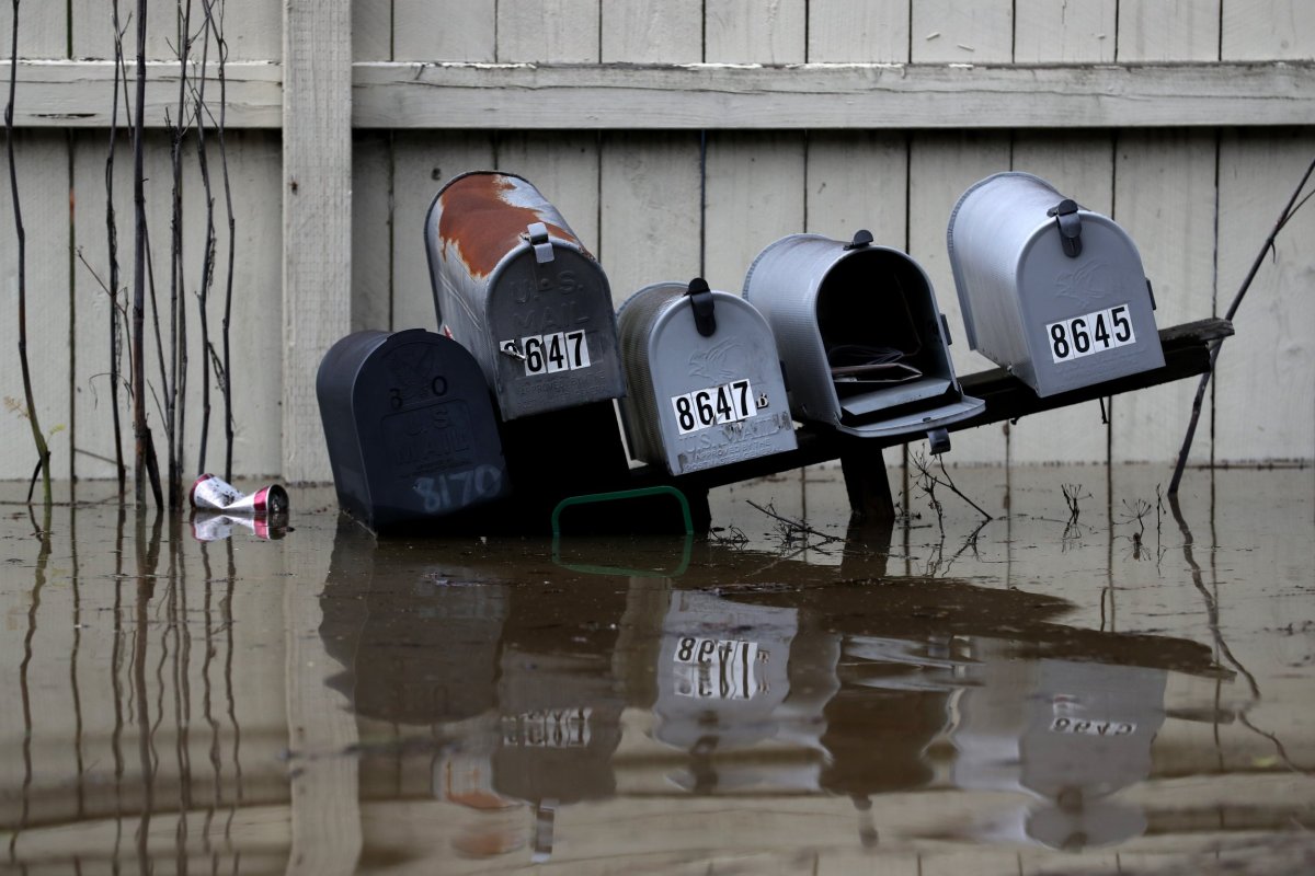 mail boxes under water