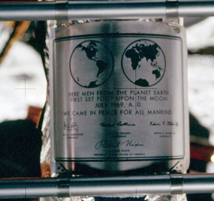 Apollo 11, Plaque Apollo 11, Plaque
