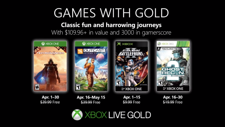 xbox, games, with, gold, april, 2019, free, technomancer, outcast, second, contact, battlefront