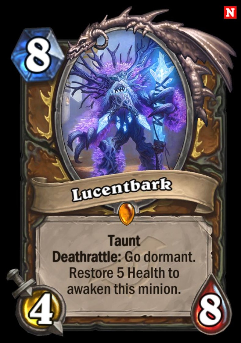 Lucentbark hearthstone card reveal Druid Legendary Rise of Shadows exclusive 