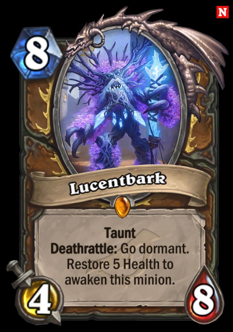 Lucentbark hearthstone card reveal Druid Legendary Rise of Shadows exclusive