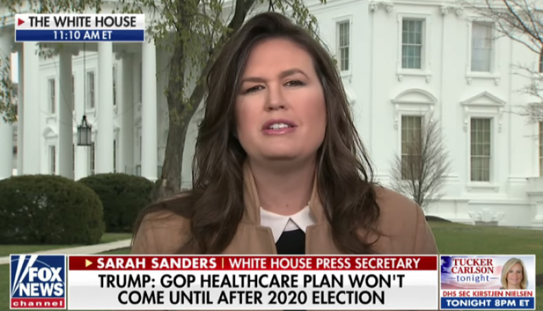 sarah sanders trump health care