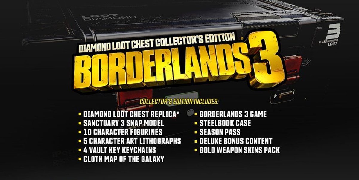 Borderlands, 3, pre, order, release, diamond, loot, chest, deluxe, collectors, edition, 2k, gamestop, gearbox, where to buy