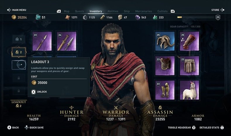 assassins creed odyssey loadouts