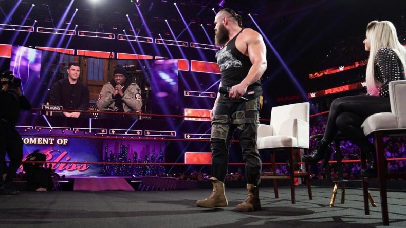 braun strowman wins andre battle royal wrestlemania 35 colin jost michael che
