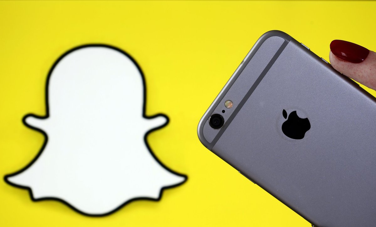snapchat logo and iphone